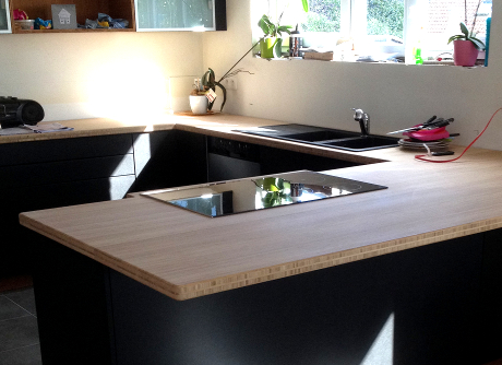 Cuisine MDF Noir + Bambou caramel